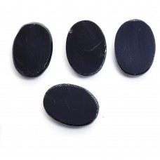Black onyx 9x11 mm oval rose cut flat back wt. 3.4ct  gemstone 